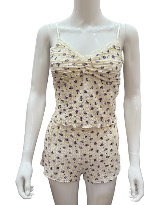 Lavender Floral Short Set