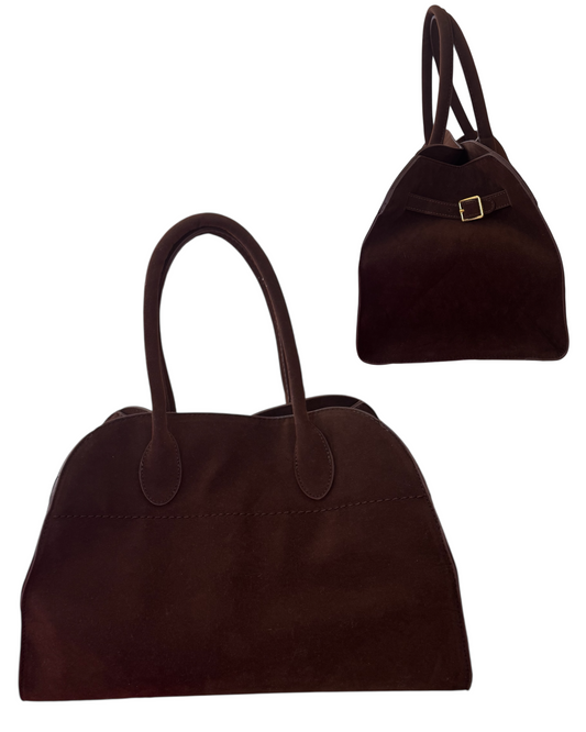 Large Suede Brown Purse