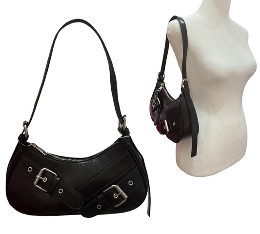 Curved Buckle Shoulder Bag