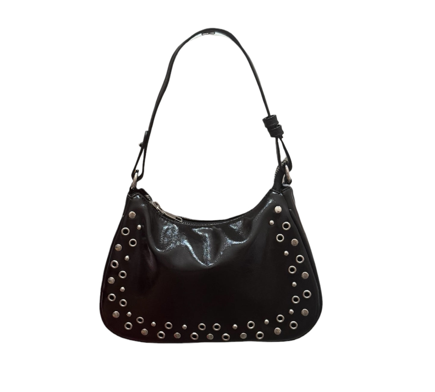 Mini Black Grommet Stud Hobo