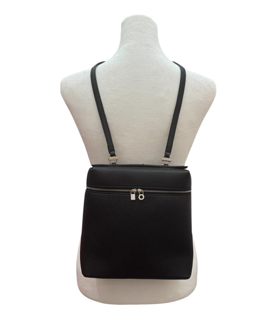 Faux Pebbled Leather Boxy Backpack