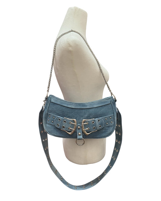 Studded Denim Hobo