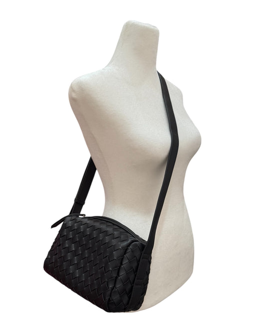 Black Woven Crossbody Bag