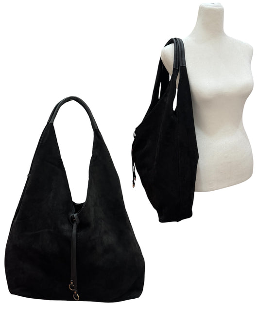 Large Black Suede Tote