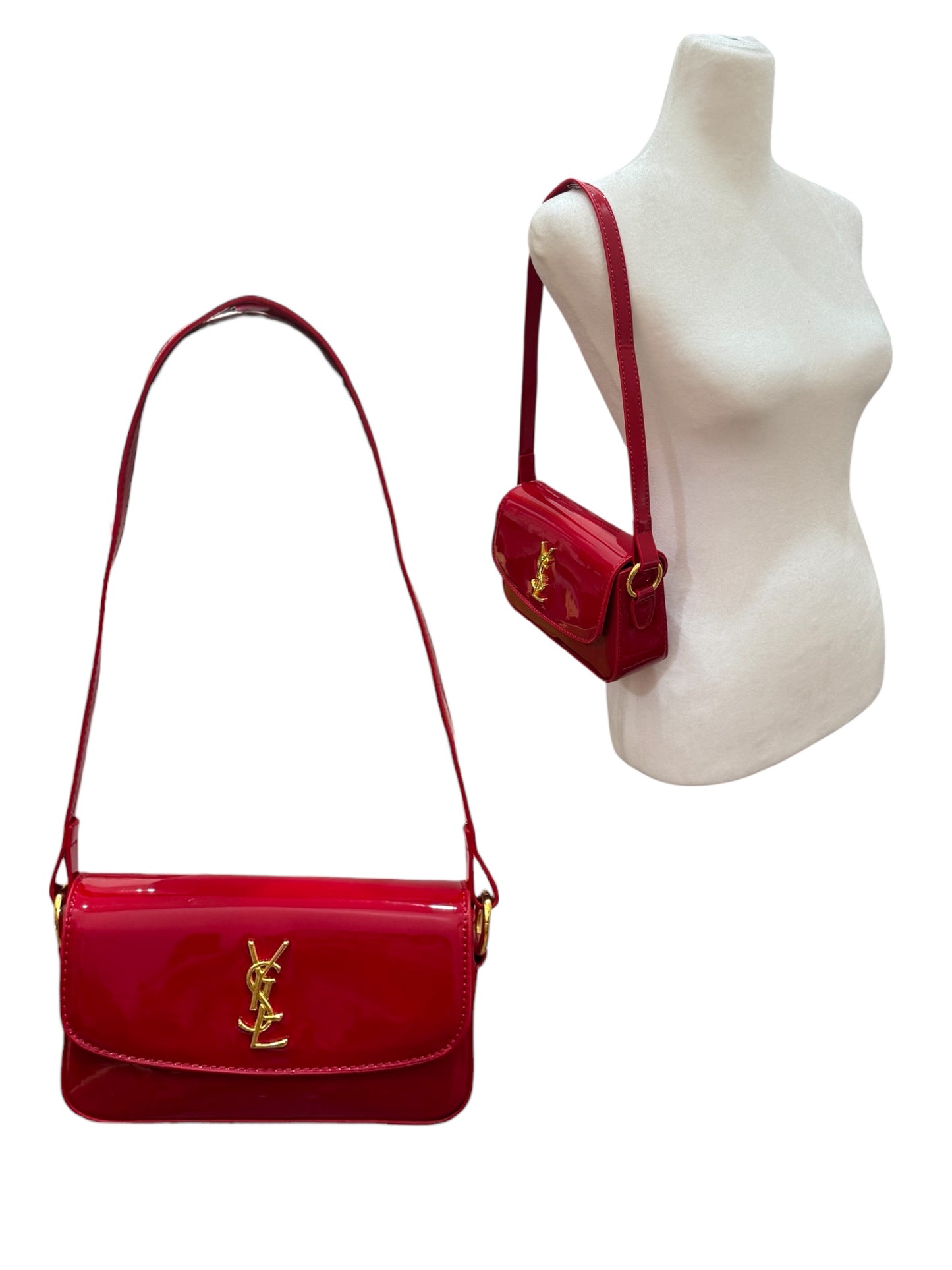Faux Patent Leather Box Crossbody