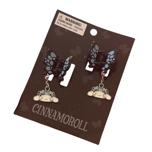 Sanrio Butterfly Enamel Charm Hair Clip Set