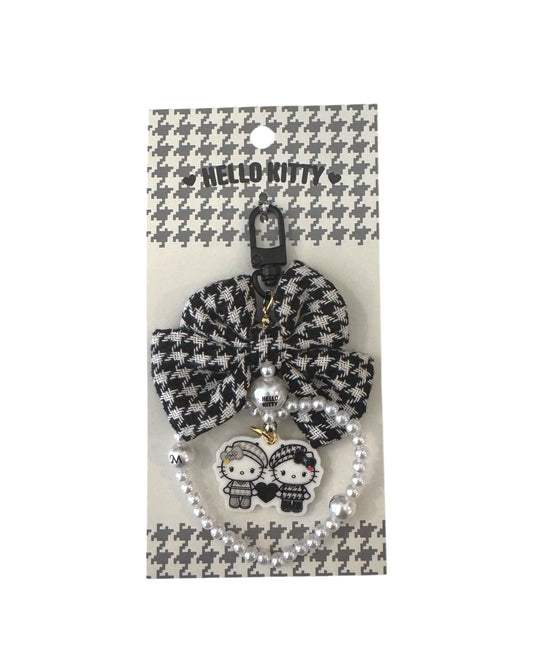 Hello Kitty Twin Houndstooth Keyring