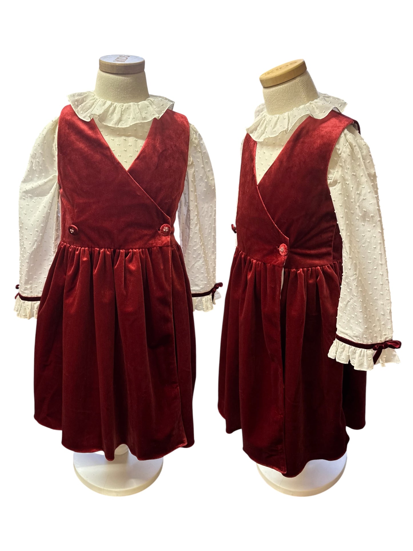 ‘Seraphine’ Burgundy Velvet Dress- Kids