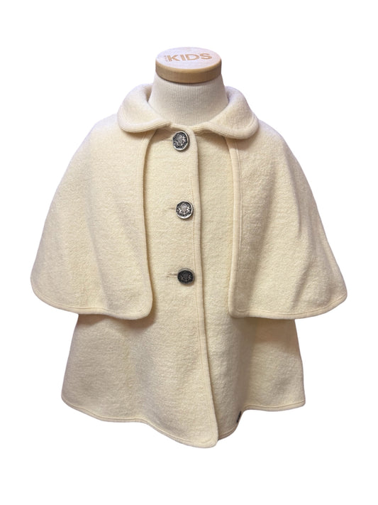 Cream Wool Cape Coat- Kids