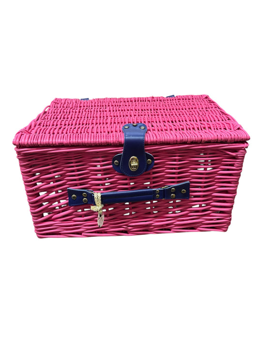Pink Wicker Picnic Basket