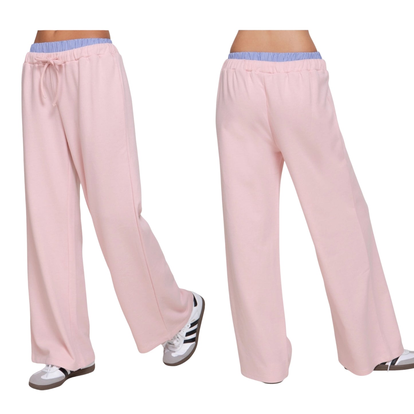 Pink Boxer Contrast Pants
