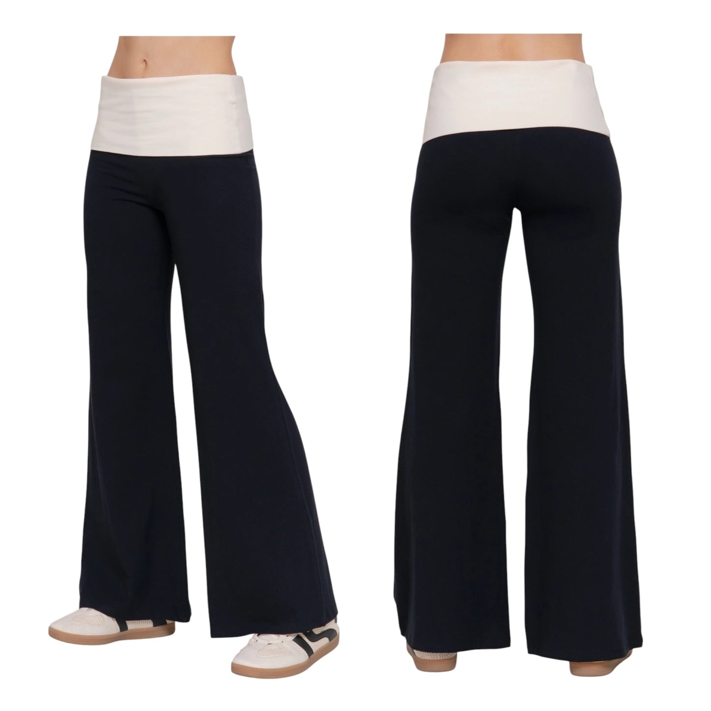 Contrast Fold Yoga Pants