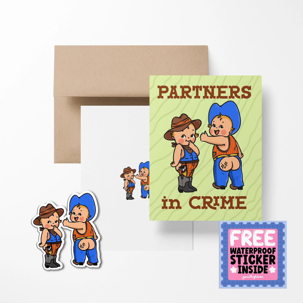 Retro Babies Greeting Card