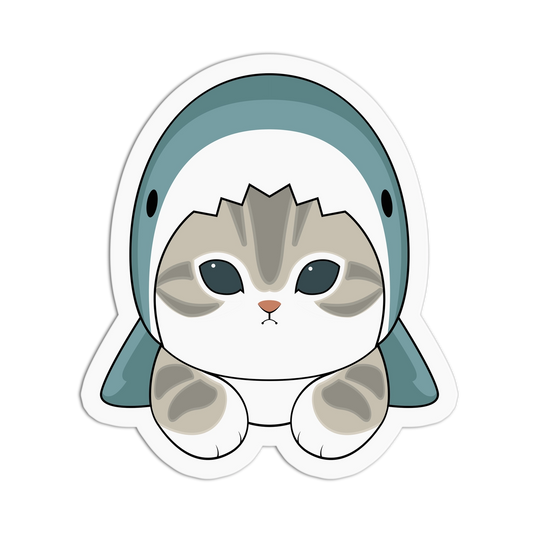 Shark Costume Cat Sticker