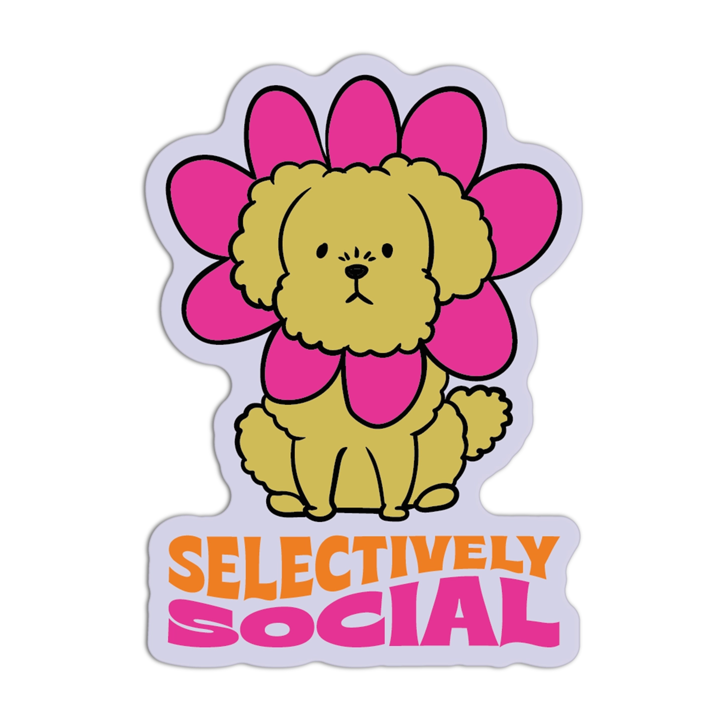 Selectively Social Pup Sticker